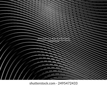 Abstract futuristic dark black background with modern design. Realistic 3d wallpaper with luxurious flowing lines. Elegant background for posters, websites, brochures, cards, banners, apps, etc.