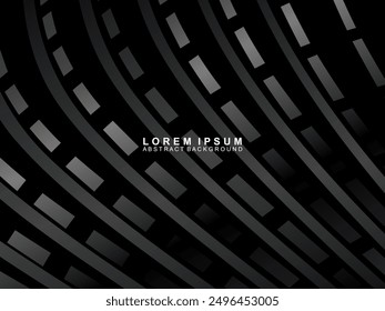 Abstract futuristic dark black background with wave design. Realistic 3d wallpaper with luxurious flowing lines. Perfect background for posters, technology, brochures, banners, applications, etc.