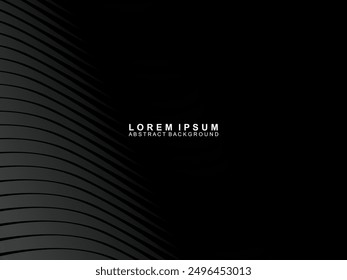 Abstract futuristic dark black background with wave design. Realistic 3d wallpaper with luxurious flowing lines. Perfect background for posters, technology, brochures, banners, applications, etc.