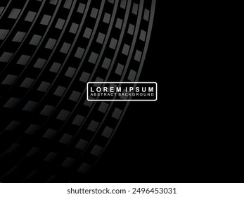 Abstract futuristic dark black background with wave design. Realistic 3d wallpaper with luxurious flowing lines. Perfect background for posters, technology, brochures, banners, applications, etc.