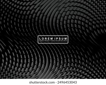 Abstract futuristic dark black background with wave design. Realistic 3d wallpaper with luxurious flowing lines. Perfect background for posters, technology, brochures, banners, applications, etc.