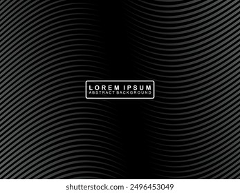 Abstractas fondo negro oscuro futurista con diseño ondulado. Fondo de pantalla 3D realista con líneas fluidas de lujo. Fondo perfecto para carteles, tecnología, folletos, Anuncios, aplicaciones, etc.