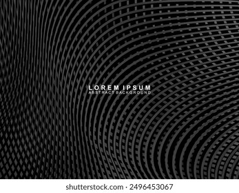 Abstractas fondo negro oscuro futurista con diseño ondulado. Fondo de pantalla 3D realista con líneas fluidas de lujo. Fondo perfecto para carteles, tecnología, folletos, Anuncios, aplicaciones, etc.