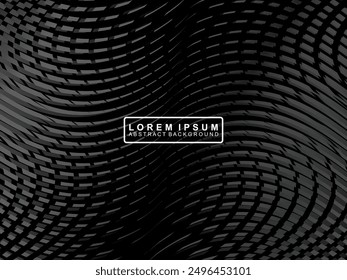 Abstractas fondo negro oscuro futurista con diseño ondulado. Fondo de pantalla 3D realista con líneas fluidas de lujo. Fondo perfecto para carteles, tecnología, folletos, Anuncios, aplicaciones, etc.