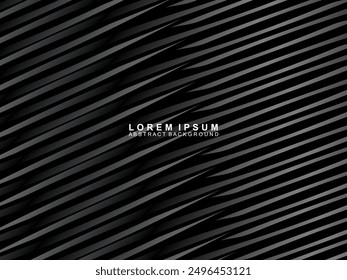 Abstract futuristic dark black background with wave design. Realistic 3d wallpaper with luxurious flowing lines. Perfect background for posters, technology, brochures, banners, applications, etc.