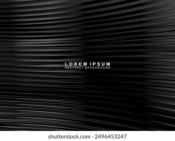 Abstract futuristic dark black background with wave design. Realistic 3d wallpaper with luxurious flowing lines. Perfect background for posters, technology, brochures, banners, applications, etc.