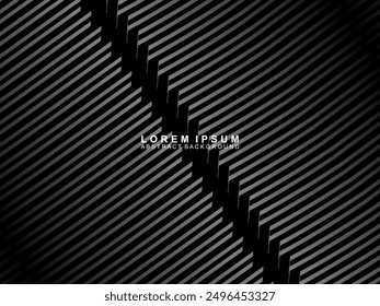 Abstract futuristic dark black background with wave design. Realistic 3d wallpaper with luxurious flowing lines. Perfect background for posters, technology, brochures, banners, applications, etc.