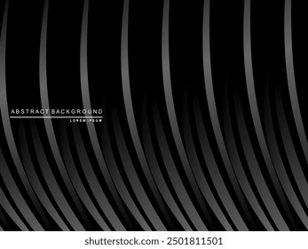 Abstract futuristic dark black background with wave design. Realistic 3d wallpaper with luxurious flowing lines. Perfect background for posters, websites, brochures, banners, applications, etc.