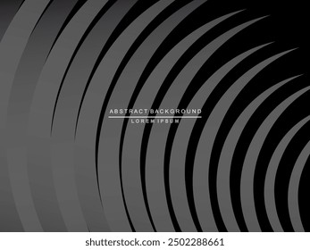 Abstract futuristic dark black background with wave design. Realistic 3d wallpaper with luxurious flowing lines. Perfect background for posters, websites, brochures, banners, applications, etc.