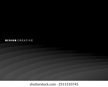 Abstract futuristic dark black background with wave design. Realistic 3d wallpaper with luxurious flowing lines. Perfect background for posters, websites, brochures, banners, applications, etc.