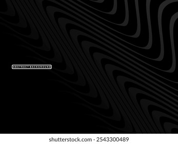 Abstrakter futuristischer dunkelschwarzer Hintergrund mit Wellendesign. Realistische 3D Tapete mit luxuriösen fließenden Linien. Perfekter Hintergrund für Poster, Websites, Broschüren, Banner, Anwendungen usw.