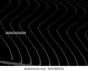 Abstract futuristic dark black background with wave design. Realistic 3d wallpaper with luxurious flowing lines. Perfect background for posters, websites, brochures, banners, applications, etc.