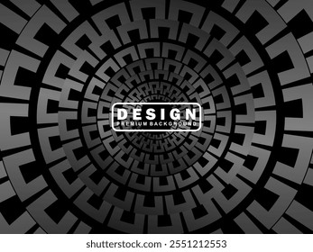 Abstract futuristic dark black background with circular wave design. Realistic 3d wallpaper with modern digital patterns. Perfect background for posters, websites, brochures, banners, apps, etc.