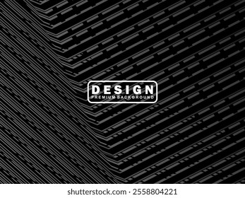 Abstract futuristic dark black background with modern design. Realistic 3d wallpaper with luxurious flowing lines. Elegant background for posters, websites, brochures, cards, banners, apps, etc.
