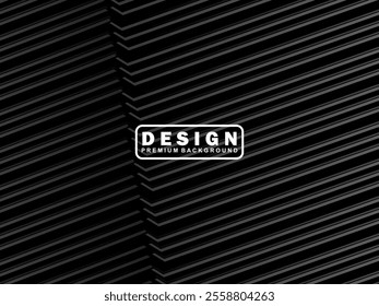 Abstract futuristic dark black background with modern design. Realistic 3d wallpaper with luxurious flowing lines. Elegant background for posters, websites, brochures, cards, banners, apps, etc.