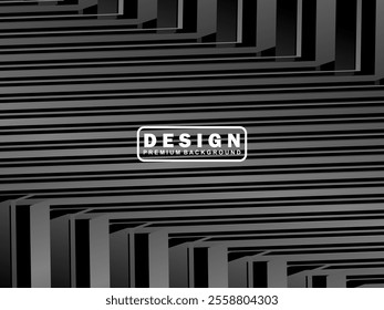 Abstract futuristic dark black background with modern design. Realistic 3d wallpaper with luxurious flowing lines. Elegant background for posters, websites, brochures, cards, banners, apps, etc.
