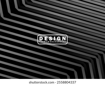 Abstract futuristic dark black background with modern design. Realistic 3d wallpaper with luxurious flowing lines. Elegant background for posters, websites, brochures, cards, banners, apps, etc.