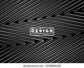 Abstract futuristic dark black background with modern design. Realistic 3d wallpaper with luxurious flowing lines. Elegant background for posters, websites, brochures, cards, banners, apps, etc.