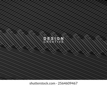 Abstract futuristic dark black background with modern design. Realistic 3d wallpaper with luxurious flowing lines. Elegant background for posters, websites, brochures, cards, banners, apps, etc.