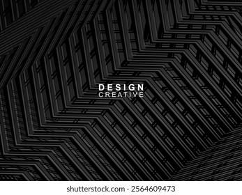 Abstract futuristic dark black background with modern design. Realistic 3d wallpaper with luxurious flowing lines. Elegant background for posters, websites, brochures, cards, banners, apps, etc.