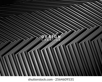 Abstract futuristic dark black background with modern design. Realistic 3d wallpaper with luxurious flowing lines. Elegant background for posters, websites, brochures, cards, banners, apps, etc.