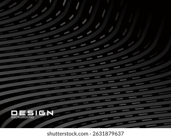 	
Abstract futuristic dark black background with wave design. Realistic 3d wallpaper with luxurious flowing lines. Perfect background for posters, websites, brochures, banners, applications, etc.