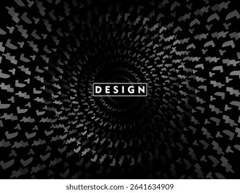 Abstract futuristic dark black background with circular wave design. Realistic 3d wallpaper with modern digital patterns. Perfect background for posters, websites, brochures, banners, apps, etc.