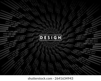 Abstract futuristic dark black background with circular wave design. Realistic 3d wallpaper with modern digital patterns. Perfect background for posters, websites, brochures, banners, apps, etc.