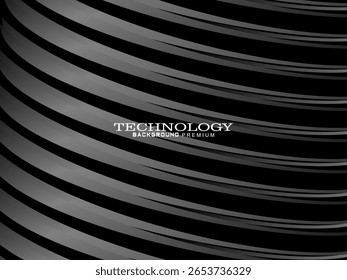 Abstractas fondo negro oscuro futurista con diseño ondulado. Fondo de pantalla 3D realista con líneas fluidas de lujo. Fondo perfecto para carteles, Sitios web, folletos, Anuncios, aplicaciones, etc.