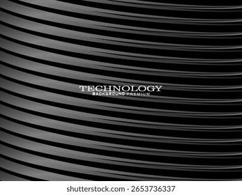 Abstract futuristic dark black background with wave design. Realistic 3d wallpaper with luxurious flowing lines. Perfect background for posters, websites, brochures, banners, applications, etc.