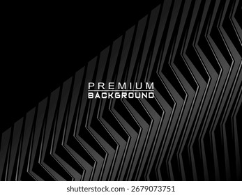 Abstrakter futuristischer dunkelschwarzer Hintergrund mit Wellendesign. Realistische 3D Tapete mit luxuriösen fließenden Linien. Perfekter Hintergrund für Poster, Websites, Broschüren, Banner, Anwendungen usw.	