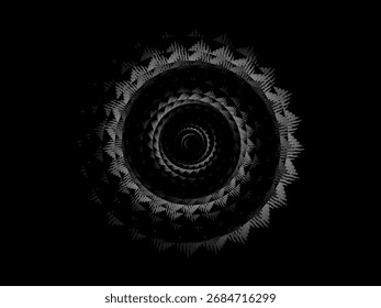 Abstract futuristic dark black background with circular wave design. Realistic 3d wallpaper with modern digital patterns. Perfect background for posters, websites, brochures, banners, apps, etc.	