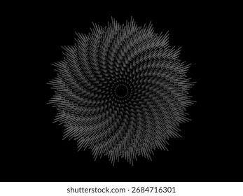 Abstrato futurista fundo preto escuro com design de onda circular. Papel de parede 3d realista com padrões digitais modernos. Fundo perfeito para cartazes, sites, brochuras, banners, aplicativos, etc.	