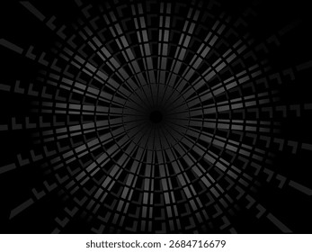 Abstractas fondo negro oscuro futurista con diseño de onda circular. Fondo de pantalla 3D realista con patrones digitales modernos. Fondo perfecto para carteles, Sitios web, folletos, Anuncios, App, etc.
