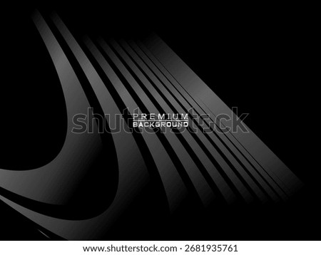 Abstract futuristic dark black background with wave design. Realistic 3d wallpaper with luxurious flowing lines. Perfect background for posters, websites, brochures, banners, applications, etc.
