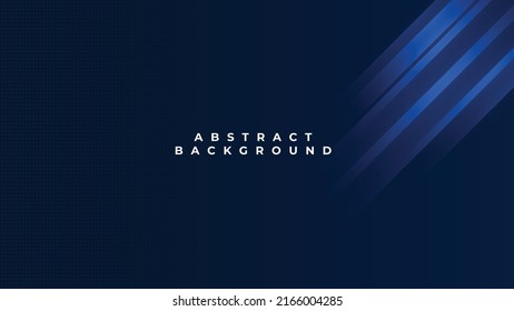 Resumen Fondo azul oscuro futurista con efecto luminoso brillante. Las líneas diagonales de banda iluminan el espacio azul oscuro. Ilustración del vector