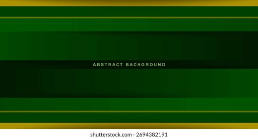 Abstractas futurista fondo degradado verde oscuro con líneas de sombra y oro. Abstractas fondo simple para Anuncio, folleto, diseño de presentación y tarjeta de visita. Vector Eps10