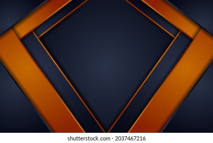 Abstract Futuristic Dark Grey Background Combined with Orange Element Combination.