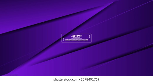 Abstract futuristic dark purple background. Simple triangles and square shapes overlapping with shadows. Vector Eps10
