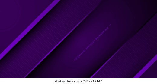 Resumen de fondo futurista de gradiente morado oscuro con aspecto 3d y simple patrón de superposición. Diseño moderno y elegante. Vector Eps10