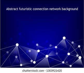 abstract futuristic data connection network internet blue color technology background,polygon and triangle design,future element computer graphic concept,vector art and illustration.