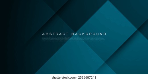 Abstract futuristic design dark background with green overlap square geometric 3D pattern. Cool pattern design with simple style background. Eps10 vector