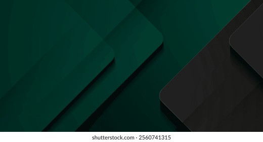 Abstract futuristic design dark green background with overlap gray square geometric 3D pattern. Cool pattern design with simple style background. Eps10 vector