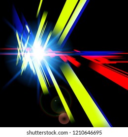 Abstract futuristic design with different colors forms. Digital technology concept. Vector illustration.
