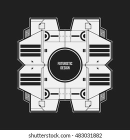 Abstract futuristic design element template. Useful for science posters and hi-tech media.