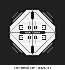 Abstract futuristic design element template. Useful for science posters and hi-tech media.