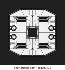Abstract futuristic design element template. Useful for science posters and hi-tech media.