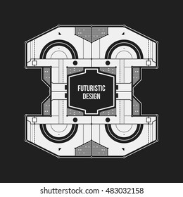 Abstract futuristic design element template. Useful for science posters and hi-tech media.