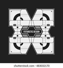 Abstract futuristic design element template. Useful for science posters and hi-tech media.