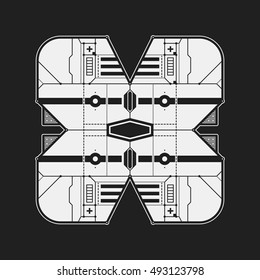 Abstract futuristic design element template. Useful for science posters and hi-tech media.